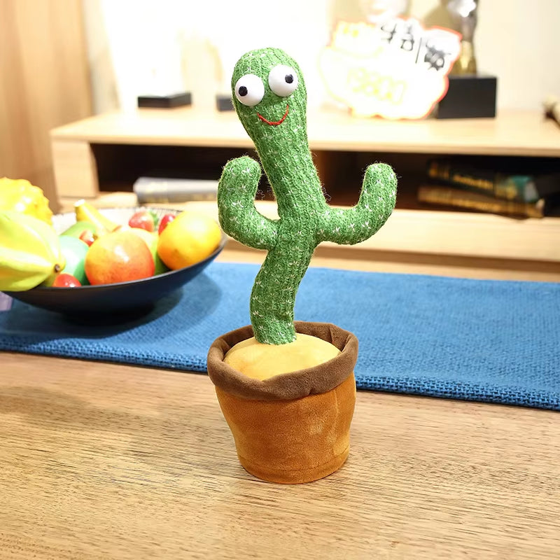 Dancing Cactus Repeat Talking Toy Song Speaker Wriggle Dancing Sing Toy Talk Plushie Stuffed Toys for Baby